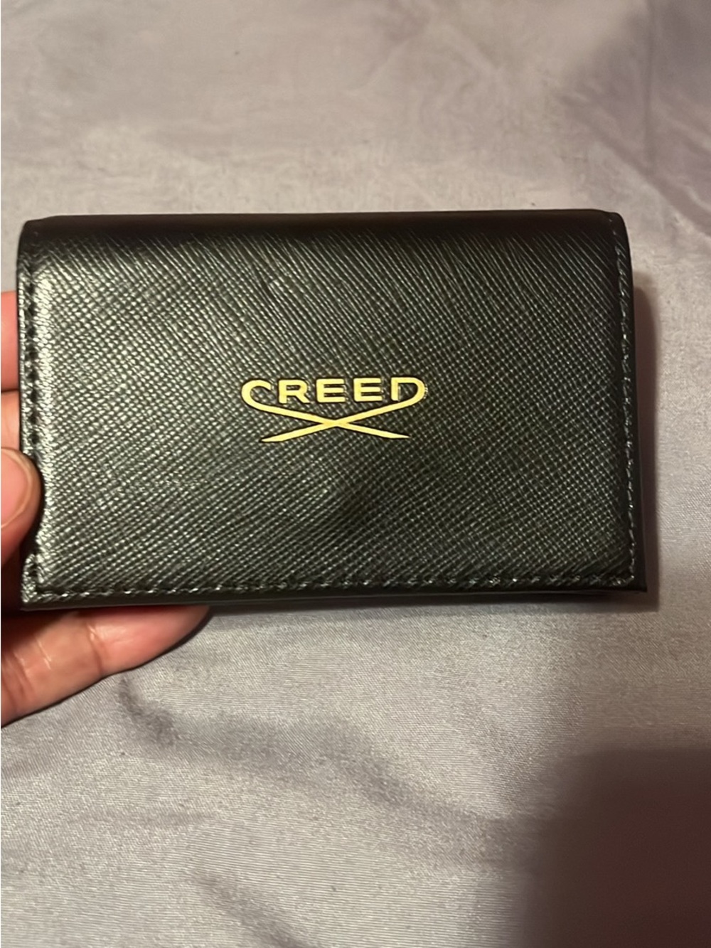 Creed Black Leather Card holder or Fragrance holder